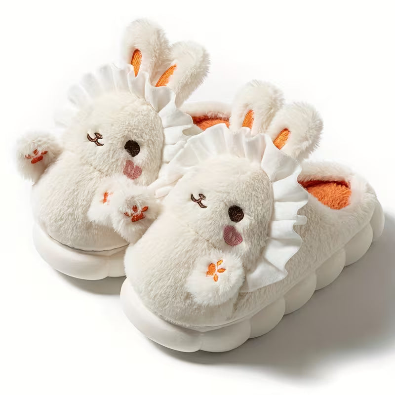 Home Fur Warm Foot Flip Flop Slipper For Women