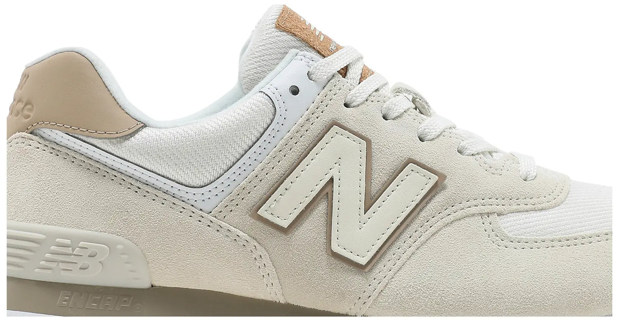 New Balance 574 White/Beige - حذاء New Balance 574 كلاسيكي — أبيض / بيج