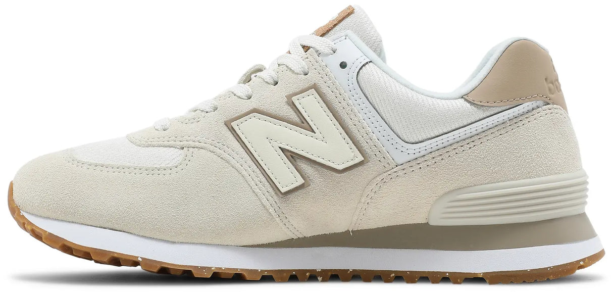 New Balance 574 White/Beige - حذاء New Balance 574 كلاسيكي — أبيض / بيج