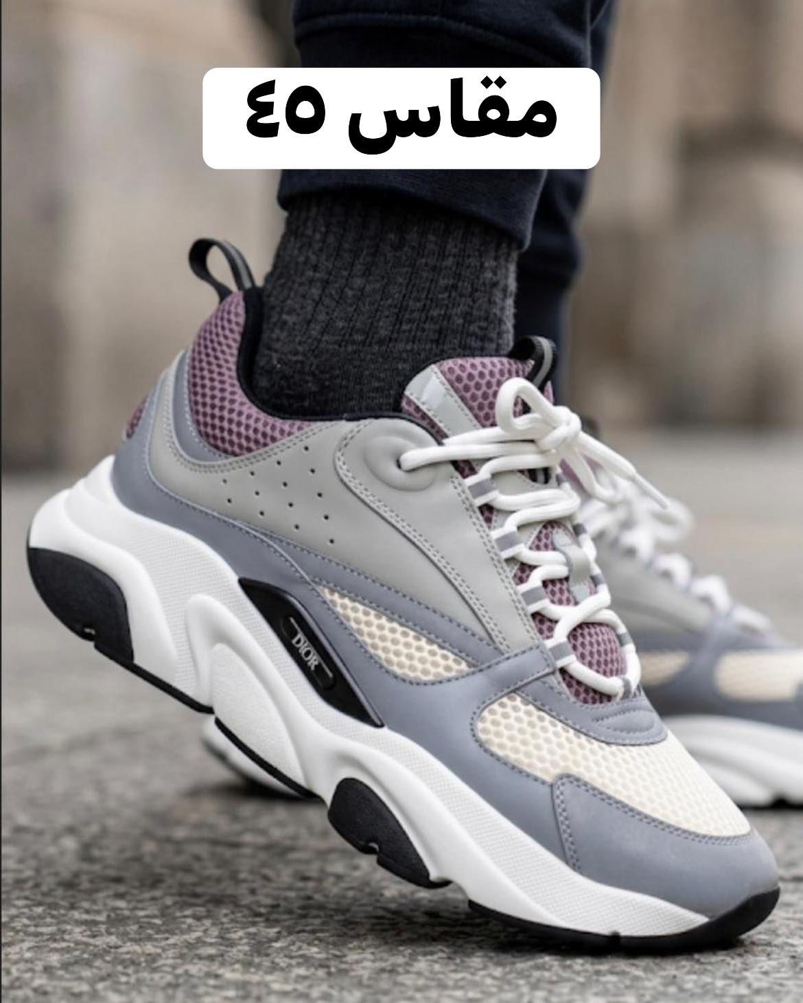 سنيكرز Dior B22 - رمادي/بنفسجي
