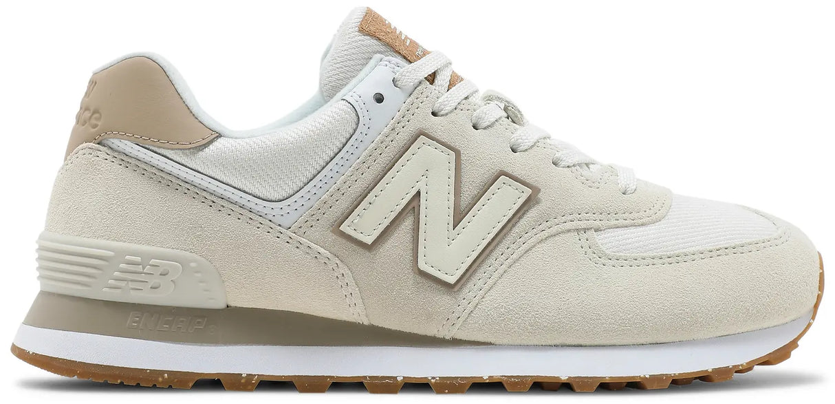 New Balance 574 White/Beige - حذاء New Balance 574 كلاسيكي — أبيض / بيج