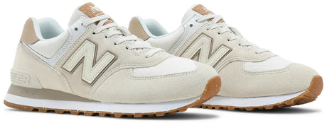 New Balance 574 White/Beige - حذاء New Balance 574 كلاسيكي — أبيض / بيج
